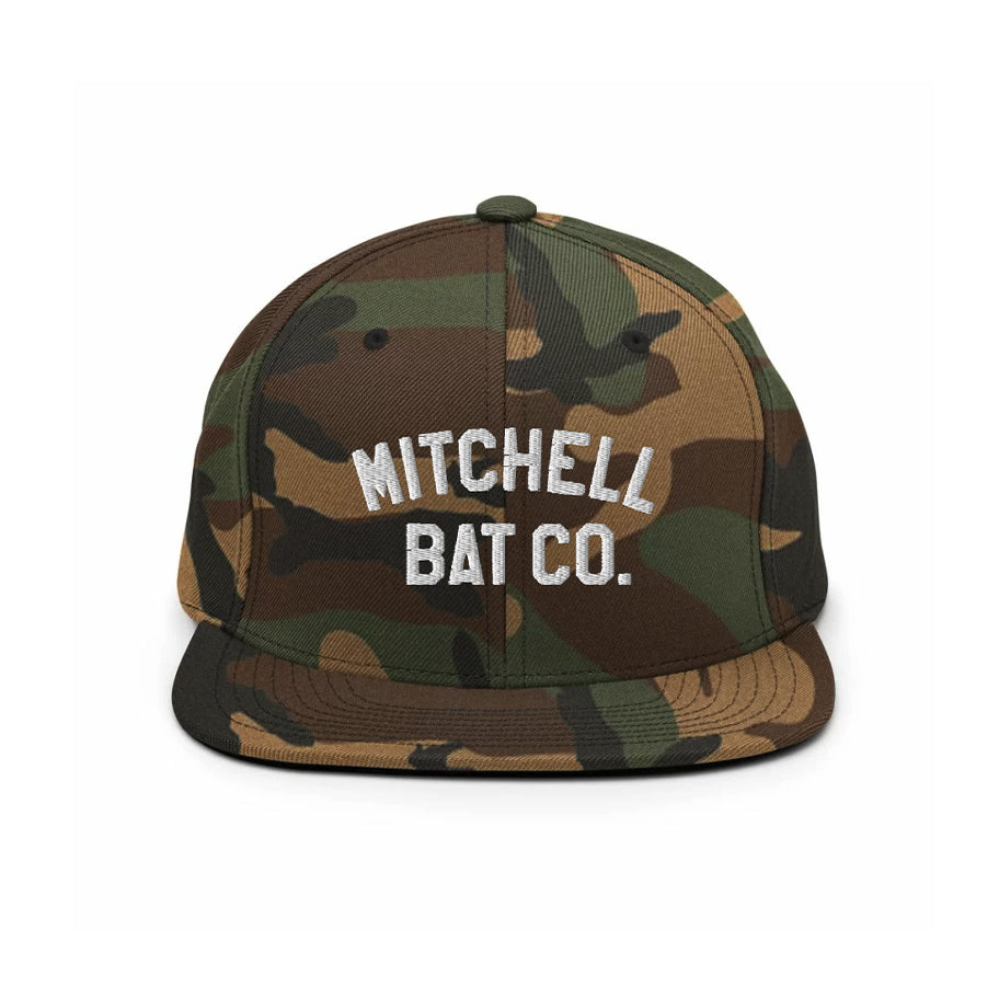 Camo / White Mitchell Bat Co. snapback hat