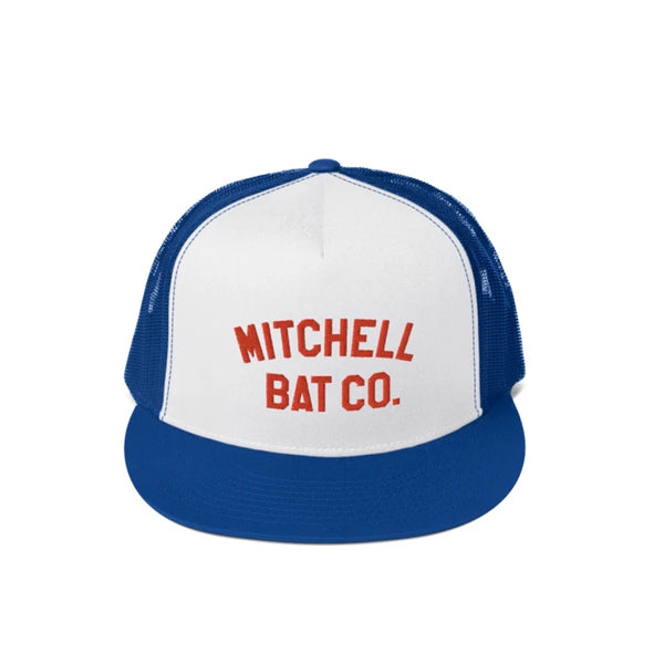 White Mitchell Bat Co. Mesh Cap (royal blue)