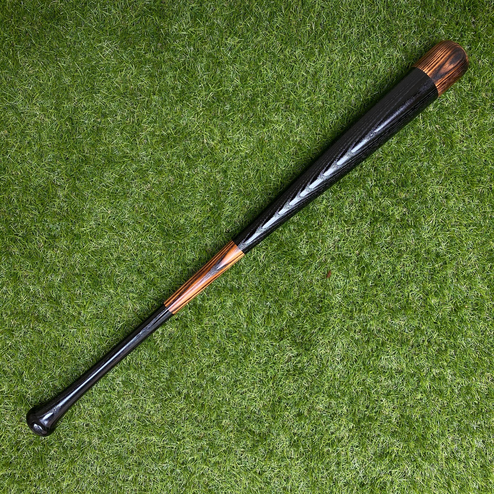SIMPLE Black flame charred Mitchell bat (no stripes)