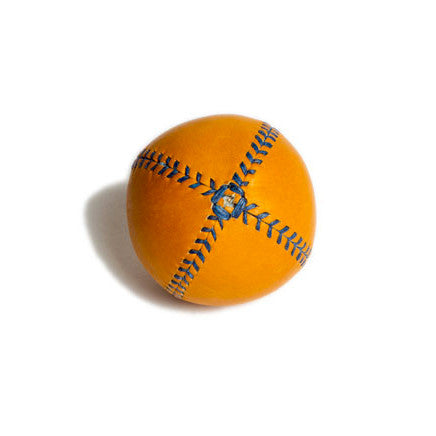 LEMON BALL™ baseball. Yellow Leather, Blue Stitch