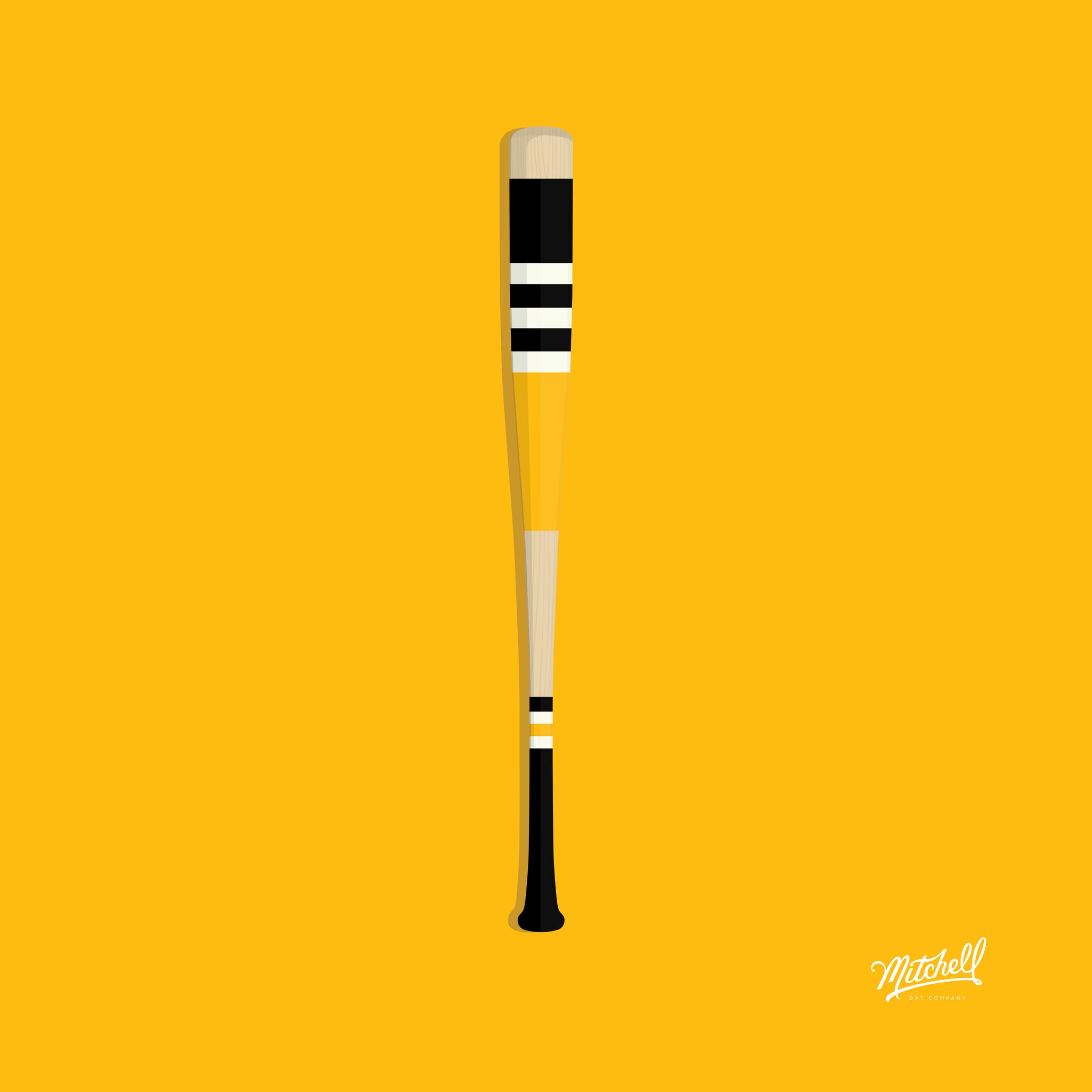 Mitchell Bat Illustration Poster (yellow/black)